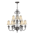 Hinkley - Lámpara colgante con cadena PLANTATION 10xE14/40W/230V plata