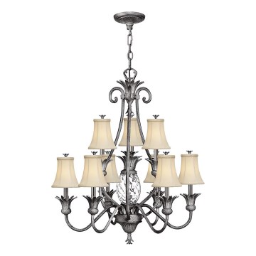 Hinkley - Lámpara colgante con cadena PLANTATION 10xE14/40W/230V plata
