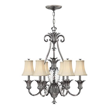 Hinkley - Lámpara colgante con cadena PLANTATION 7xE14/40W/230V plata