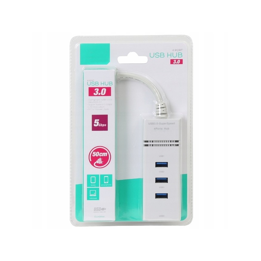 HUB USB 4 puertos USB 3.0 de 50 cm