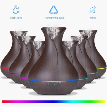 Humidificador e ionizador de aire LED RGB 400 ml