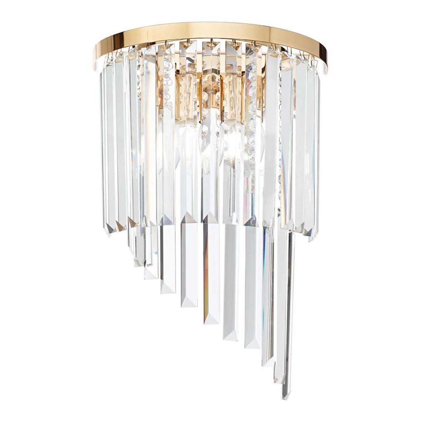 Ideal Lux - Aplique de cristal CARLTON 3xE14/40W/230V dorado