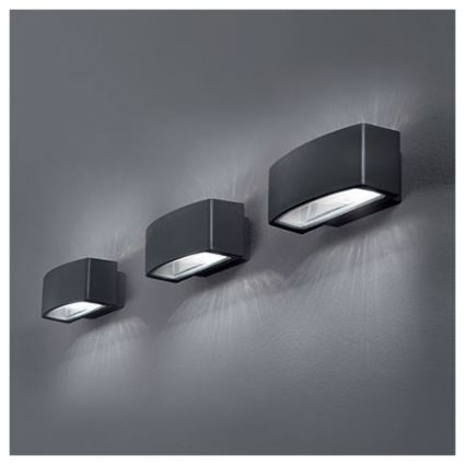 Ideal Lux - Aplique de exterior ANDROMEDA 2xE27/60W/230V IP55 antracita