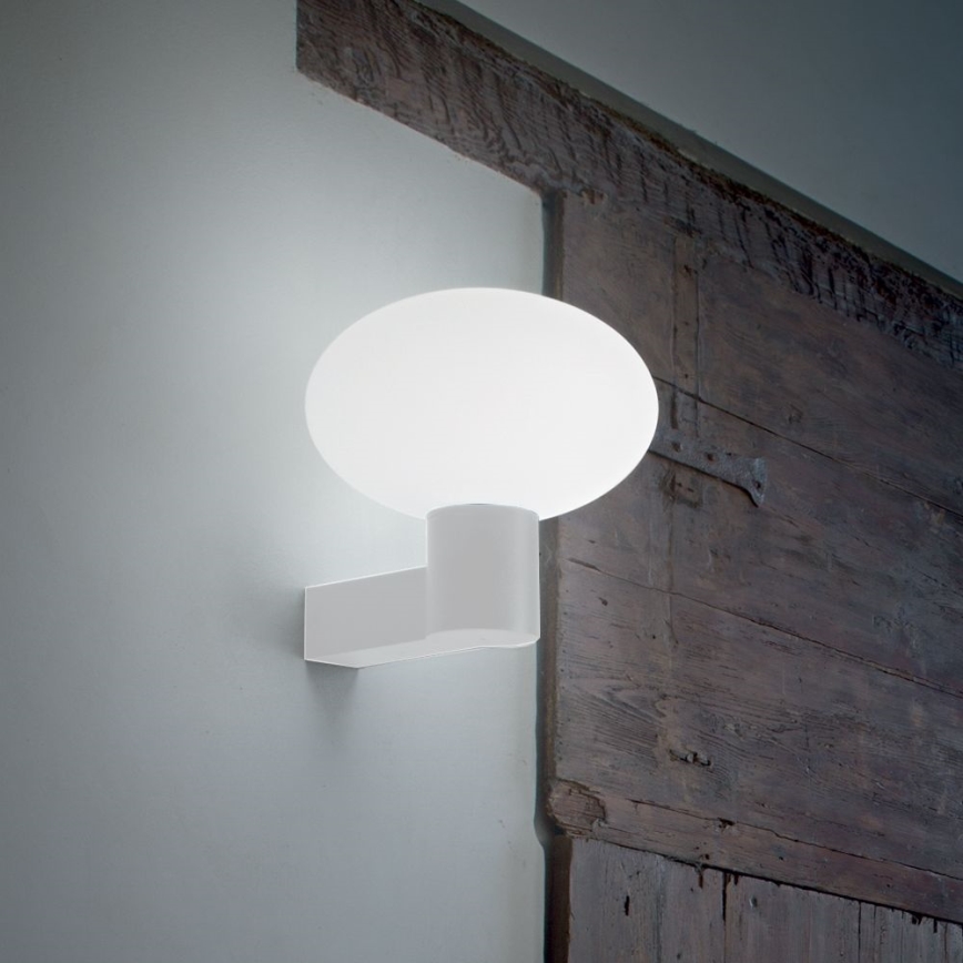 Ideal Lux - Aplique de exterior CLIO 1xE27/42W/230V IP44 blanco
