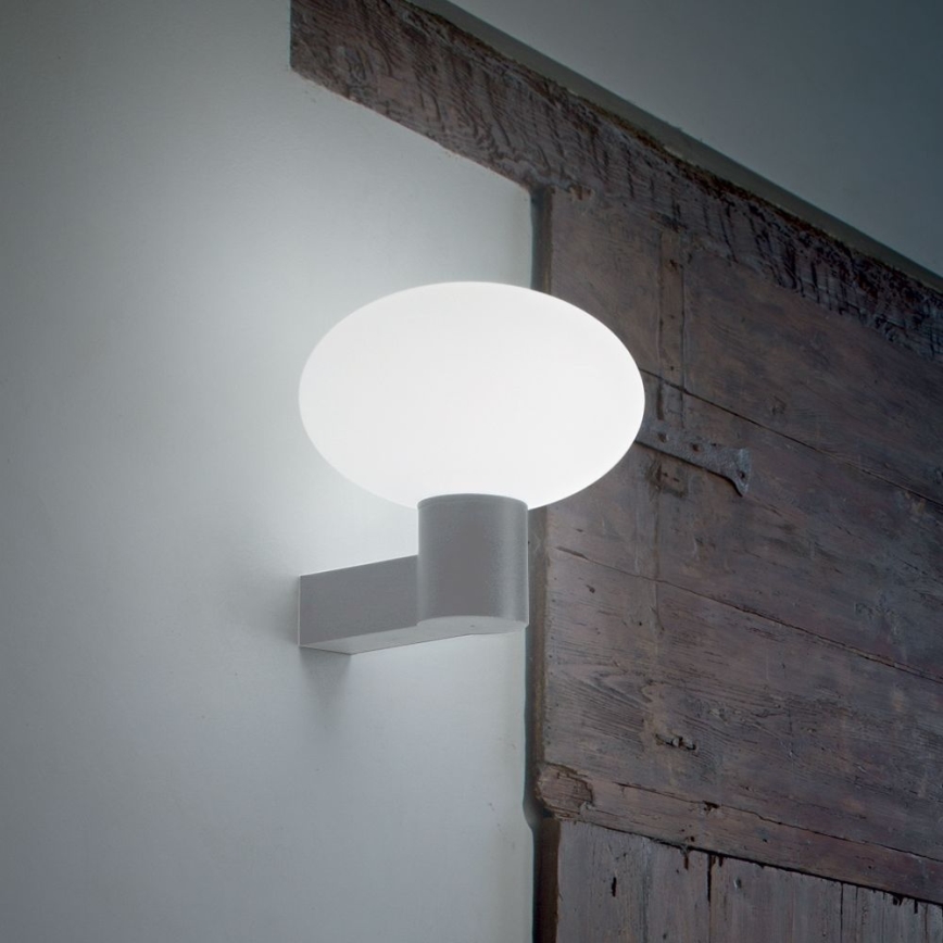 Ideal Lux - Aplique de exterior CLIO 1xE27/42W/230V IP44 gris