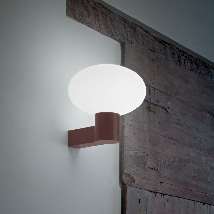 Ideal Lux - Aplique de exterior CLIO 1xE27/42W/230V IP44 marrón