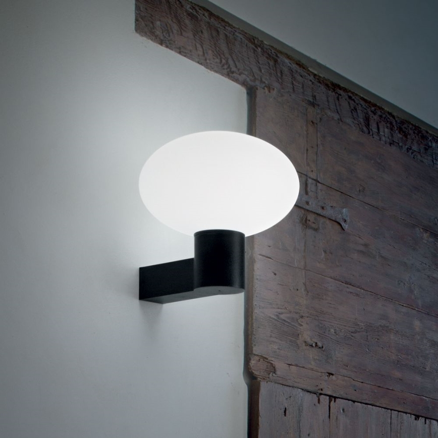 Ideal Lux - Aplique de exterior CLIO 1xE27/42W/230V IP44 negro