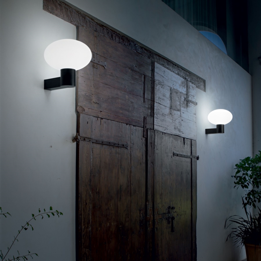 Ideal Lux - Aplique de exterior CLIO 1xE27/42W/230V IP44 negro