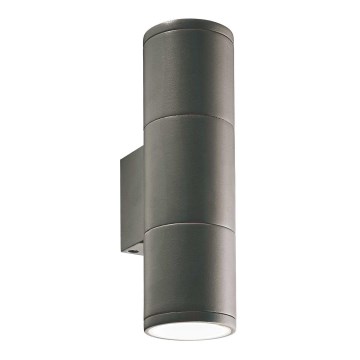 Ideal Lux - Aplique de exterior GUN 2xGU10/35W/230V IP44 antracita