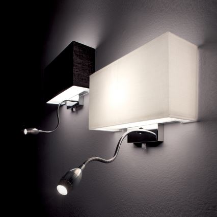 Ideal Lux - Aplique flexible LED HOTEL 1xE27/60W + LED/1,5W/230V