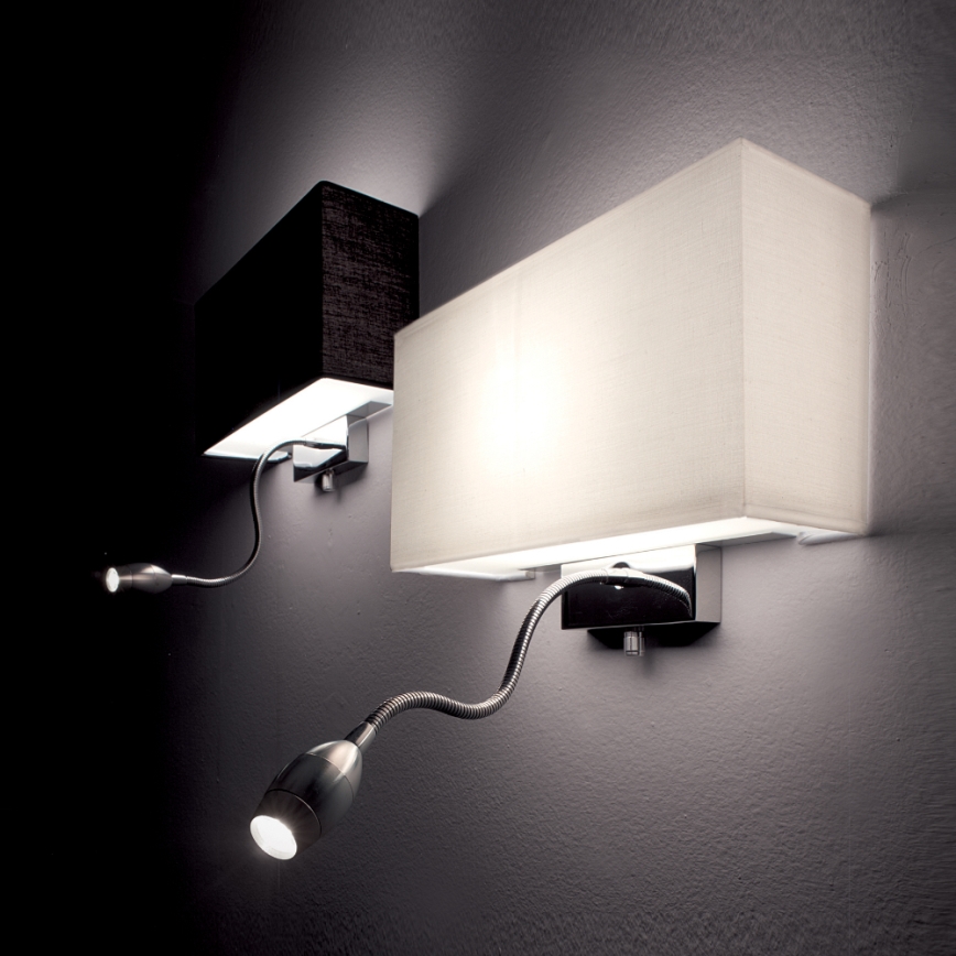 Ideal Lux - Aplique flexible LED HOTEL 1xE27/60W + LED/1,5W/230V
