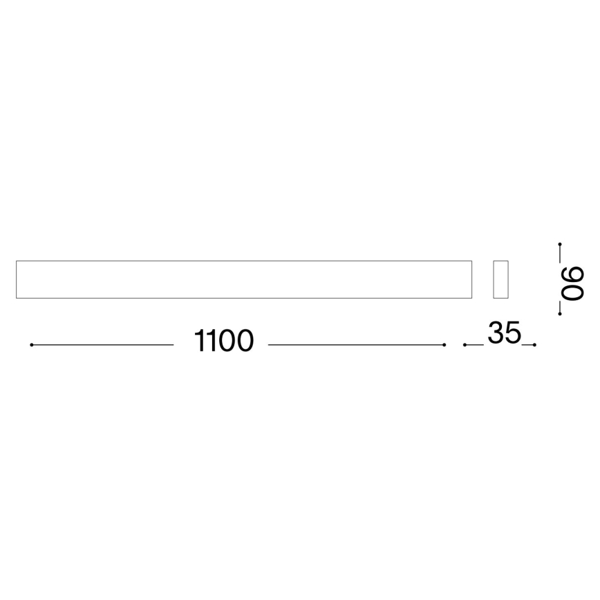Ideal Lux - Aplique LED DELTA LED/37W/230V 3000K 110 cm CRI 90 negro