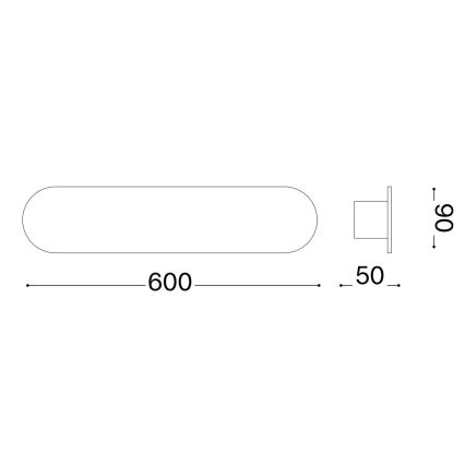 Ideal Lux - Aplique LED ECHO LED/30W/230V 60 cm CRI 90 latón