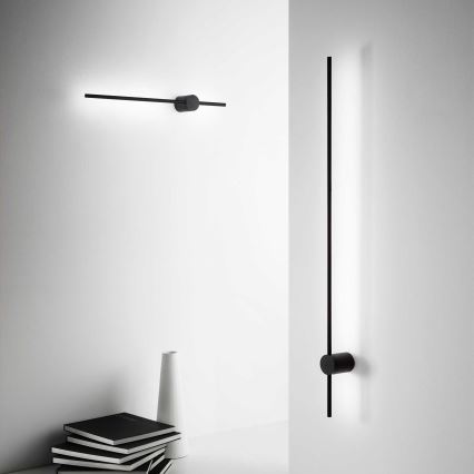 Ideal Lux - Aplique LED ESSENCE LED/19W/230V 3000K 124 cm CRI 90 negro
