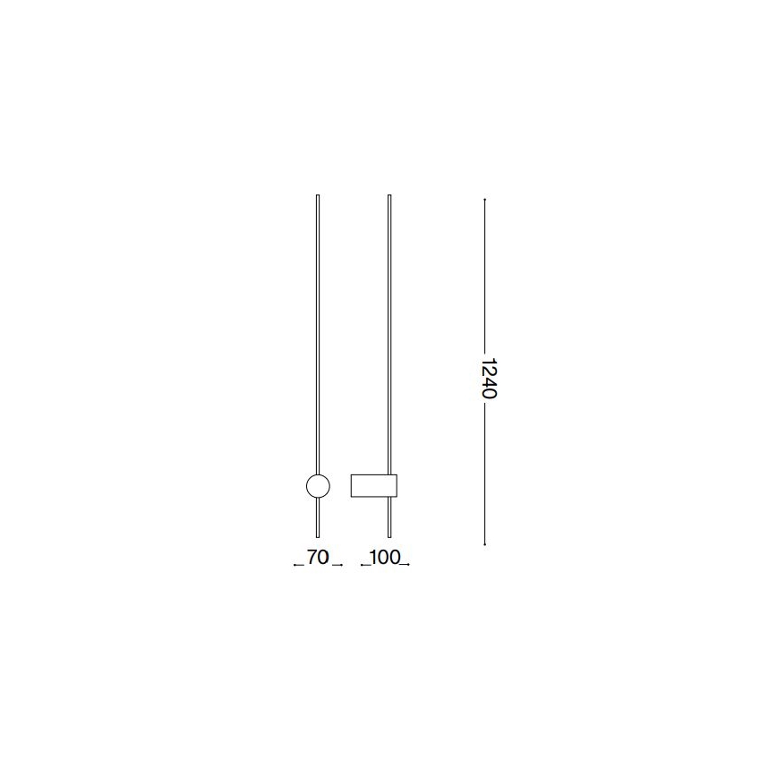 Ideal Lux - Aplique LED ESSENCE LED/19W/230V 4000K 124 cm CRI 90 negro