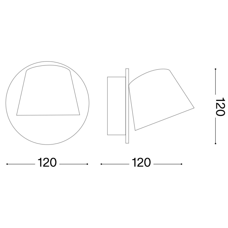 Ideal Lux - Aplique LED GIM LED/6W/230V negro