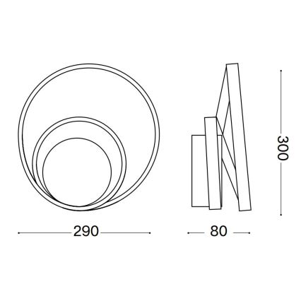Ideal Lux - Aplique LED OZ LED/26W/230V CRI 90 blanco