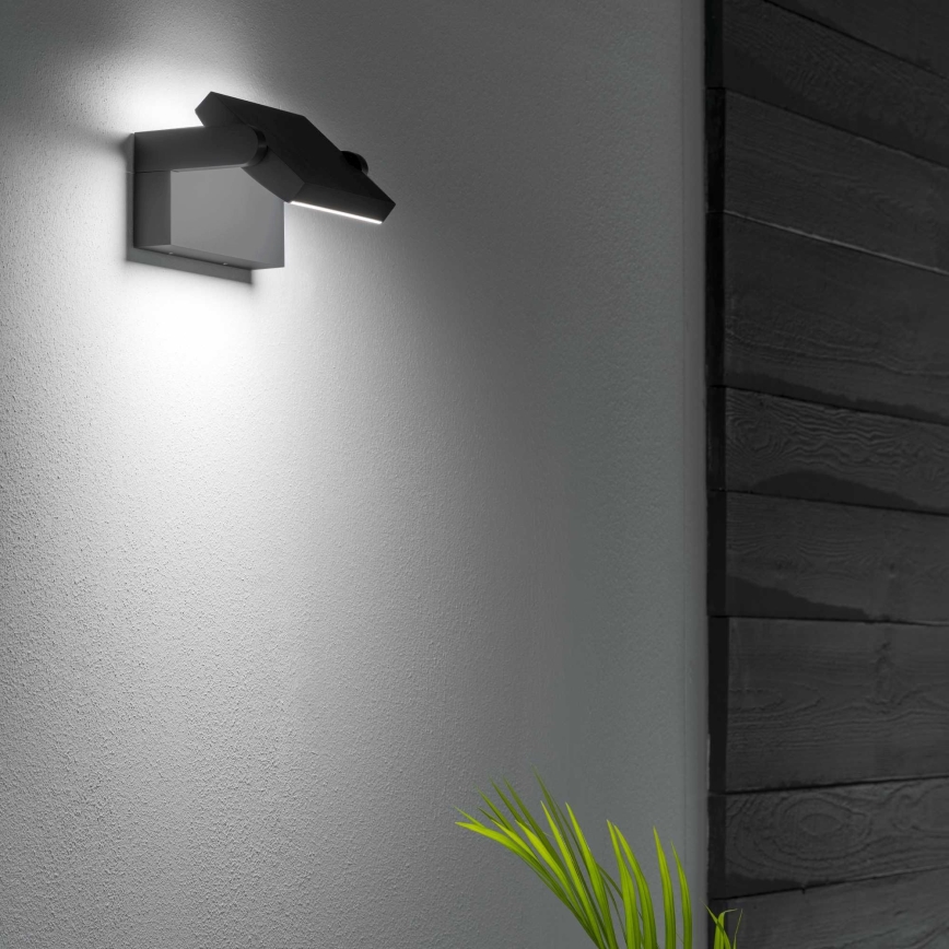 Ideal Lux - Aplique LED para exterior SWIPE LED/21W/230V CRI 90 IP54 antracita