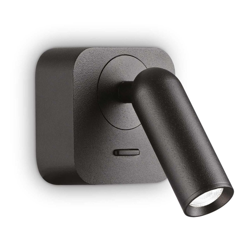 Ideal Lux - Foco LED de pared BEAN LED/3W/230V CRI 90 negro