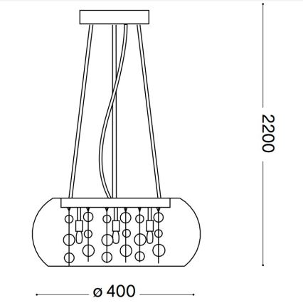 Ideal Lux - Lámpara colgante AUDI 5xG9/40W/230V transparente