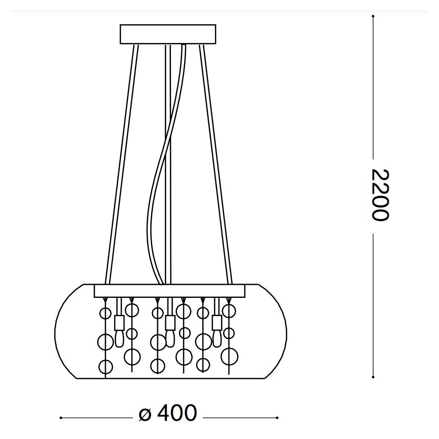Ideal Lux - Lámpara colgante AUDI 5xG9/40W/230V transparente