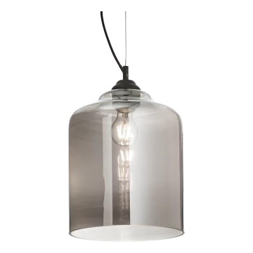 Ideal Lux - Lámpara colgante BISTRO 1xE27/60W/230V diá. 24 cm ahumado