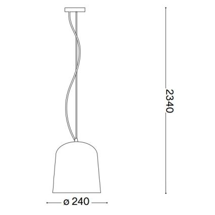 Ideal Lux - Lámpara colgante BISTRO 1xE27/60W/230V diá. 24 cm ahumado