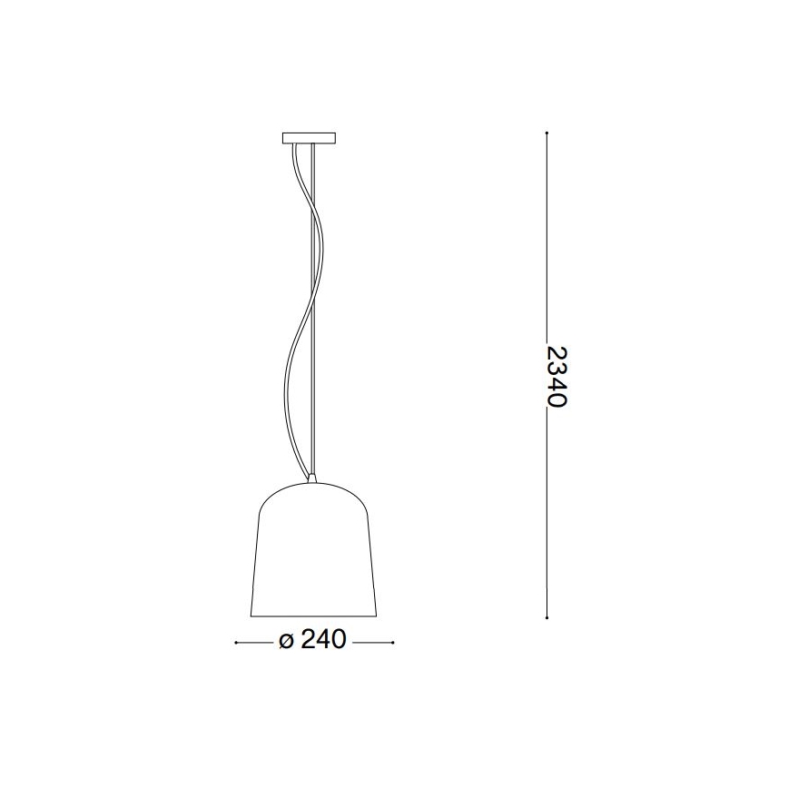Ideal Lux - Lámpara colgante BISTRO 1xE27/60W/230V diá. 24 cm ahumado