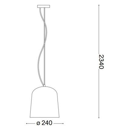 Ideal Lux - Lámpara colgante BISTRO 1xE27/60W/230V diá. 24 cm transparente