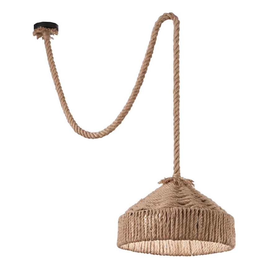 Ideal Lux - Lámpara colgante CANAPA 1xE27/15W/230V diá. 41 cm marrón