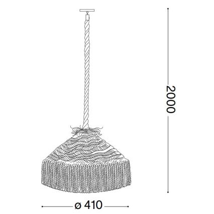 Ideal Lux - Lámpara colgante CANAPA 1xE27/15W/230V diá. 41 cm marrón