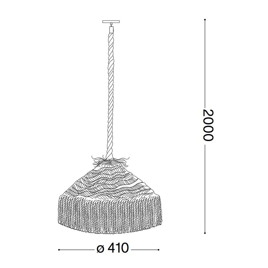 Ideal Lux - Lámpara colgante CANAPA 1xE27/15W/230V diá. 41 cm marrón