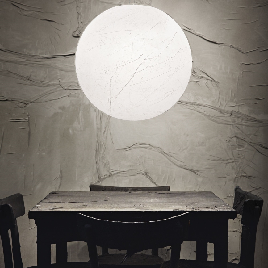 Ideal Lux - Lámpara colgante CARTA 1xE27/25W/230V diá. 50 cm blanco