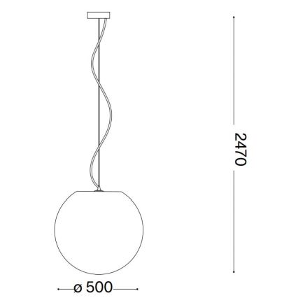 Ideal Lux - Lámpara colgante CARTA 1xE27/25W/230V diá. 50 cm blanco