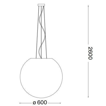 Ideal Lux - Lámpara colgante CARTA 1xE27/60W/230V diá. 60 cm blanco