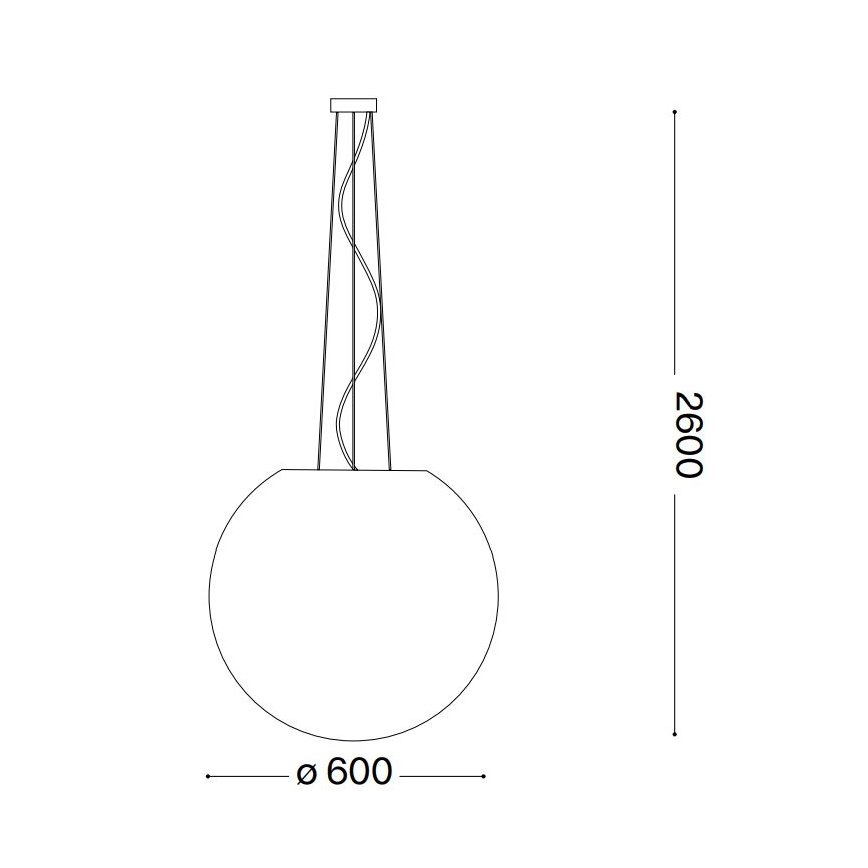 Ideal Lux - Lámpara colgante CARTA 1xE27/60W/230V diá. 60 cm blanco
