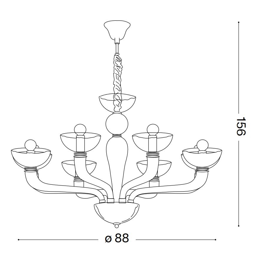Ideal Lux – Lámpara colgante CASANOVA 8×E14/40W/230V