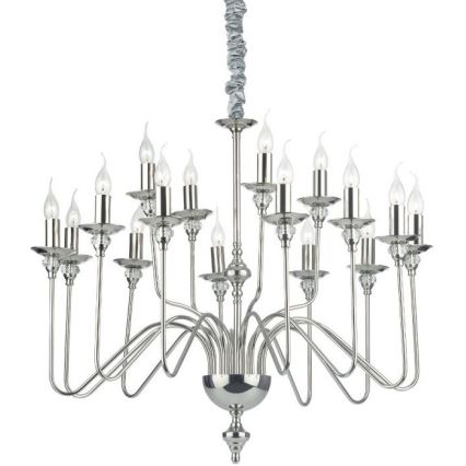 Ideal Lux - Lámpara colgante con cadena ARTU 16xE14/40W/230V diá. 90 cm cromo brillante
