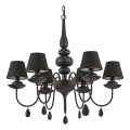 Ideal Lux - Lámpara colgante con cadena BLANCHE 6xE14/4W/230V diá. 75 cm negro