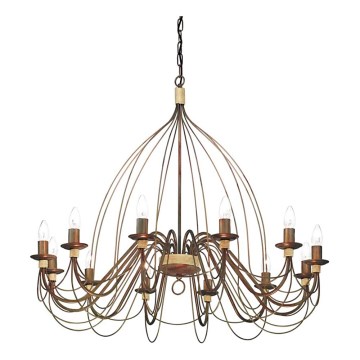 Ideal Lux - Lámpara colgante con cadena CORTE 12xE14/40W/230V diá. 95 cm cobre