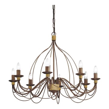 Ideal Lux - Lámpara colgante con cadena CORTE 8xE14/40W/230V diá. 80 cm cobre