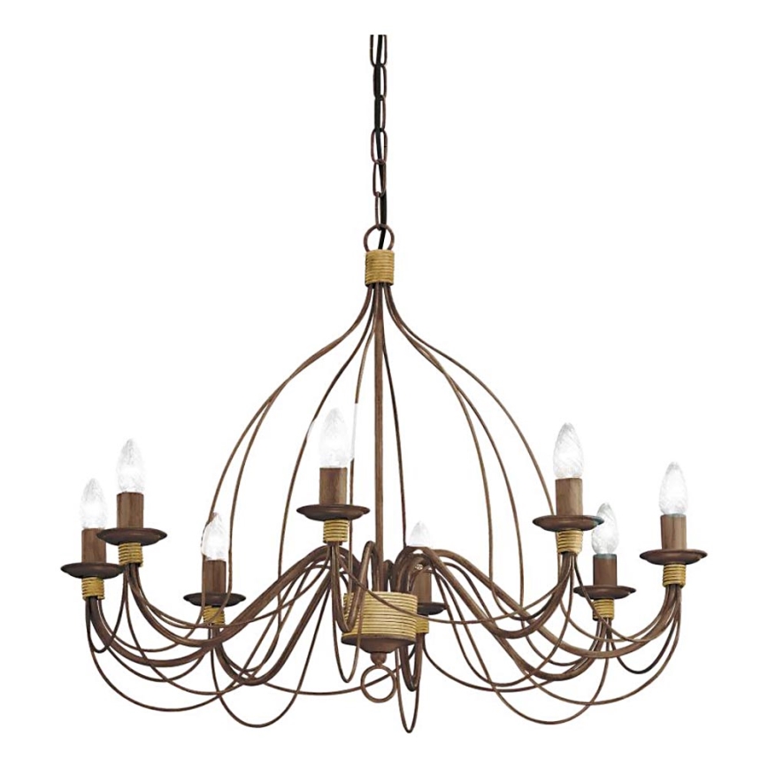 Ideal Lux - Lámpara colgante con cadena CORTE 8xE14/40W/230V diá. 80 cm cobre