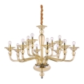 Ideal Lux - Lámpara colgante con cadena DANIELI 12xE14/40W/230V diá. 94 cm latón