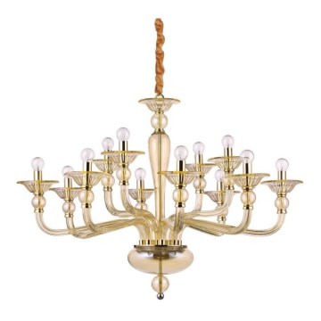 Ideal Lux - Lámpara colgante con cadena DANIELI 12xE14/40W/230V diá. 94 cm latón