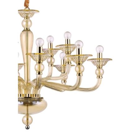 Ideal Lux - Lámpara colgante con cadena DANIELI 12xE14/40W/230V diá. 94 cm latón