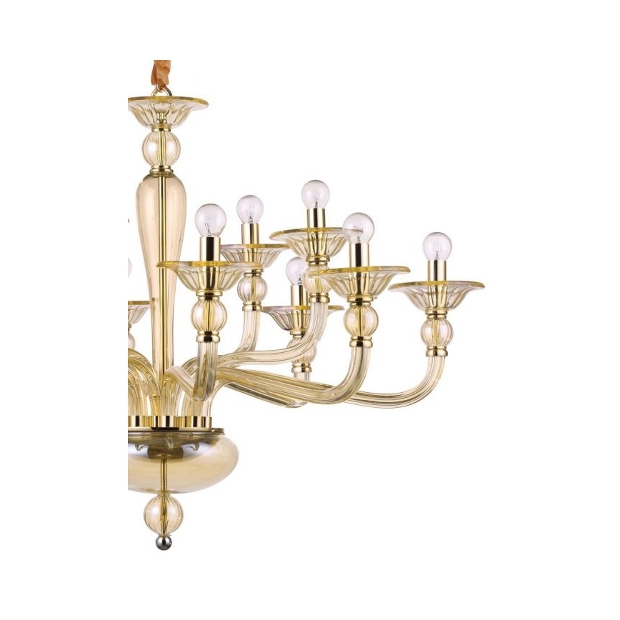 Ideal Lux - Lámpara colgante con cadena DANIELI 12xE14/40W/230V diá. 94 cm latón