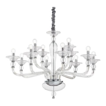 Ideal Lux - Lámpara colgante con cadena DANIELI 12xE14/40W/230V diá. 94 cm transparente