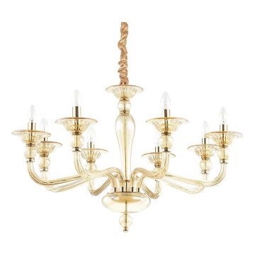 Ideal Lux - Lámpara colgante con cadena DANIELI 8xE14/40W/230V diá. 85 cm latón