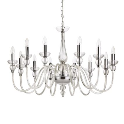 Ideal Lux - Lámpara colgante con cadena DOGE 12xE14/40W/230V diá. 91 cm cromo brillante