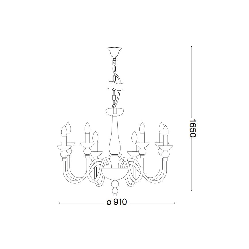 Ideal Lux - Lámpara colgante con cadena DOGE 12xE14/40W/230V diá. 91 cm cromo brillante